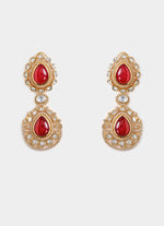 Vivinia by Vidhi Mehra Ruby Red Statement Drop EarringsFabilicious Fashion