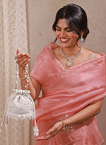 Amyra Silver Pearl Embroidered Silk Mini PotliShop Jashn
