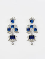 Vivinia by Vidhi Mehra Silver Plated Blue Stone And Zircon Dangler EarringsFabilicious Fashion
