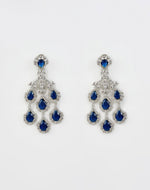 Vivinia by Vidhi Mehra Silver Plated Blue Zircon Dangler Drop EarringsFabilicious Fashion