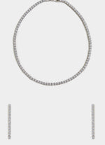 Vivinia by Vidhi Mehra Silver Plated Faux Diamond Necklace SetFabilicious Fashion