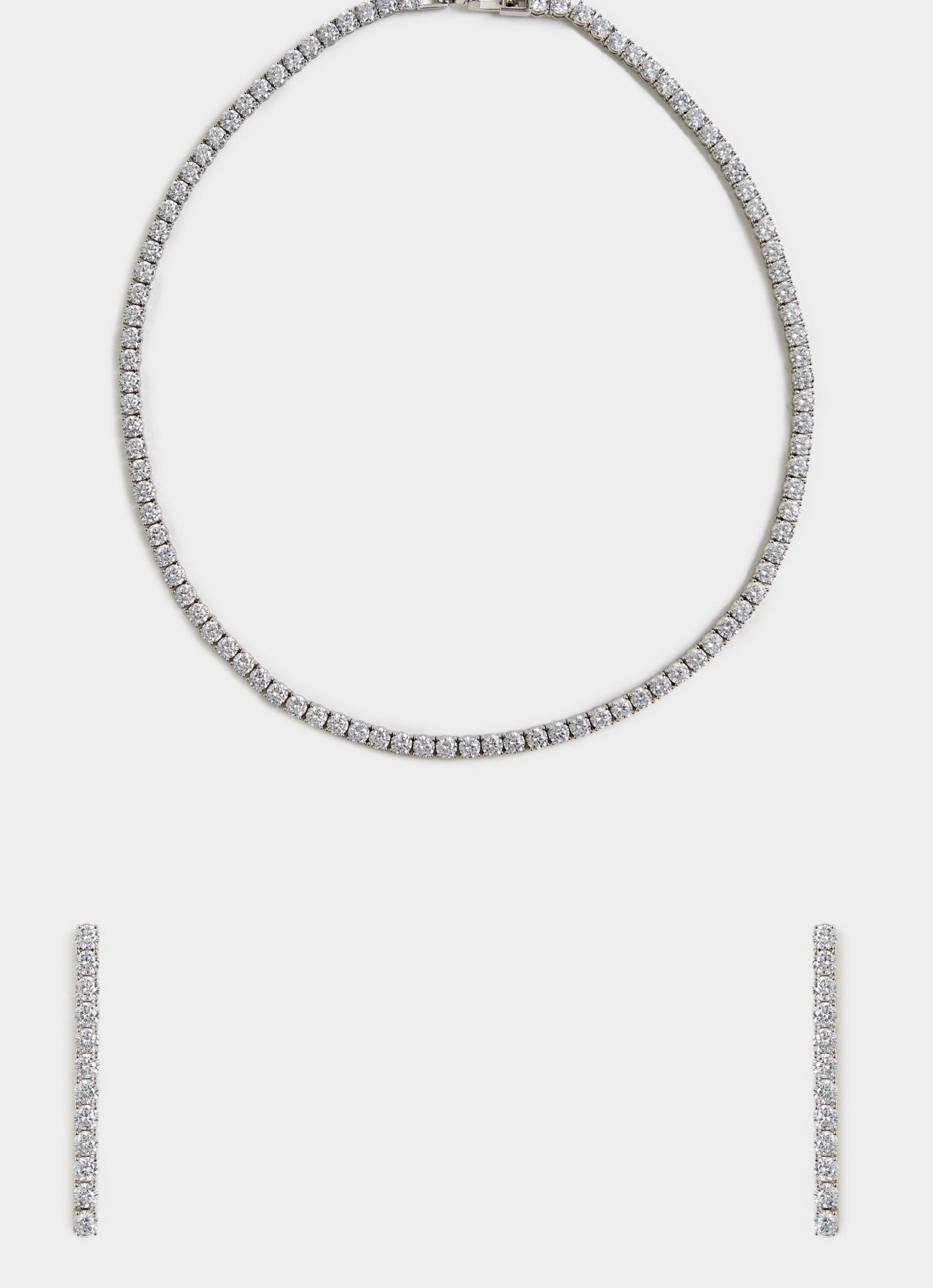 Vivinia by Vidhi Mehra Silver Plated Faux Diamond Necklace SetFabilicious Fashion