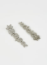 Vivinia by Vidhi Mehra Silver Plated Floral Zircon Long Dangler EarringsFabilicious Fashion