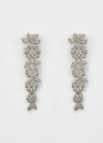 Vivinia by Vidhi Mehra Silver Plated Floral Zircon Long Dangler EarringsFabilicious Fashion