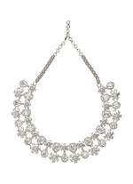 Vivinia by Vidhi Mehra Silver Plated Floral Zircon Necklace SetFabilicious Fashion