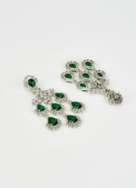 Vivinia by Vidhi Mehra Silver Plated Green And Crystal Dangler EarringsFabilicious Fashion