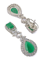 Vivinia by Vidhi Mehra Silver Plated Green Short Necklace SetFabilicious Fashion