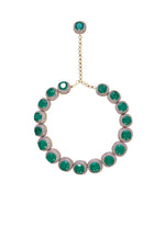 Vivinia by Vidhi Mehra Silver Plated Green Synthetic Stone Statement Choker Necklace SetFabilicious Fashion