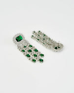 Vivinia by Vidhi Mehra Silver Plated Green Zircon Dangler Drop EarringsFabilicious Fashion
