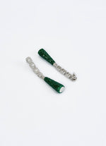 Vivinia by Vidhi Mehra Silver Plated Green Zircon Dangler EarringsFabilicious Fashion