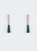 Vivinia by Vidhi Mehra Silver Plated Green Zircon Dangler EarringsFabilicious Fashion