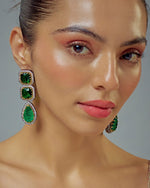 Vivinia by Vidhi Mehra Silver Plated Green Zircon Danglers EarringsFabilicious Fashion