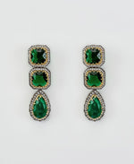 Vivinia by Vidhi Mehra Silver Plated Green Zircon Danglers EarringsFabilicious Fashion