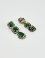 Vivinia by Vidhi Mehra Silver Plated Green Zircon Danglers EarringsFabilicious Fashion