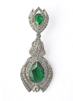 Vivinia by Vidhi Mehra Silver Plated Green Zircon EarringsFabilicious Fashion