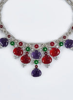 Vivinia by Vidhi Mehra Silver Plated Multi Contemporary Short NecklaceFabilicious Fashion