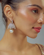 Vivinia by Vidhi Mehra Silver Plated White Zircon Drop EarringsFabilicious Fashion
