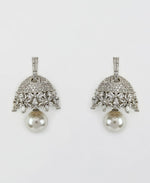 Vivinia by Vidhi Mehra Silver Plated White Zircon Drop EarringsFabilicious Fashion