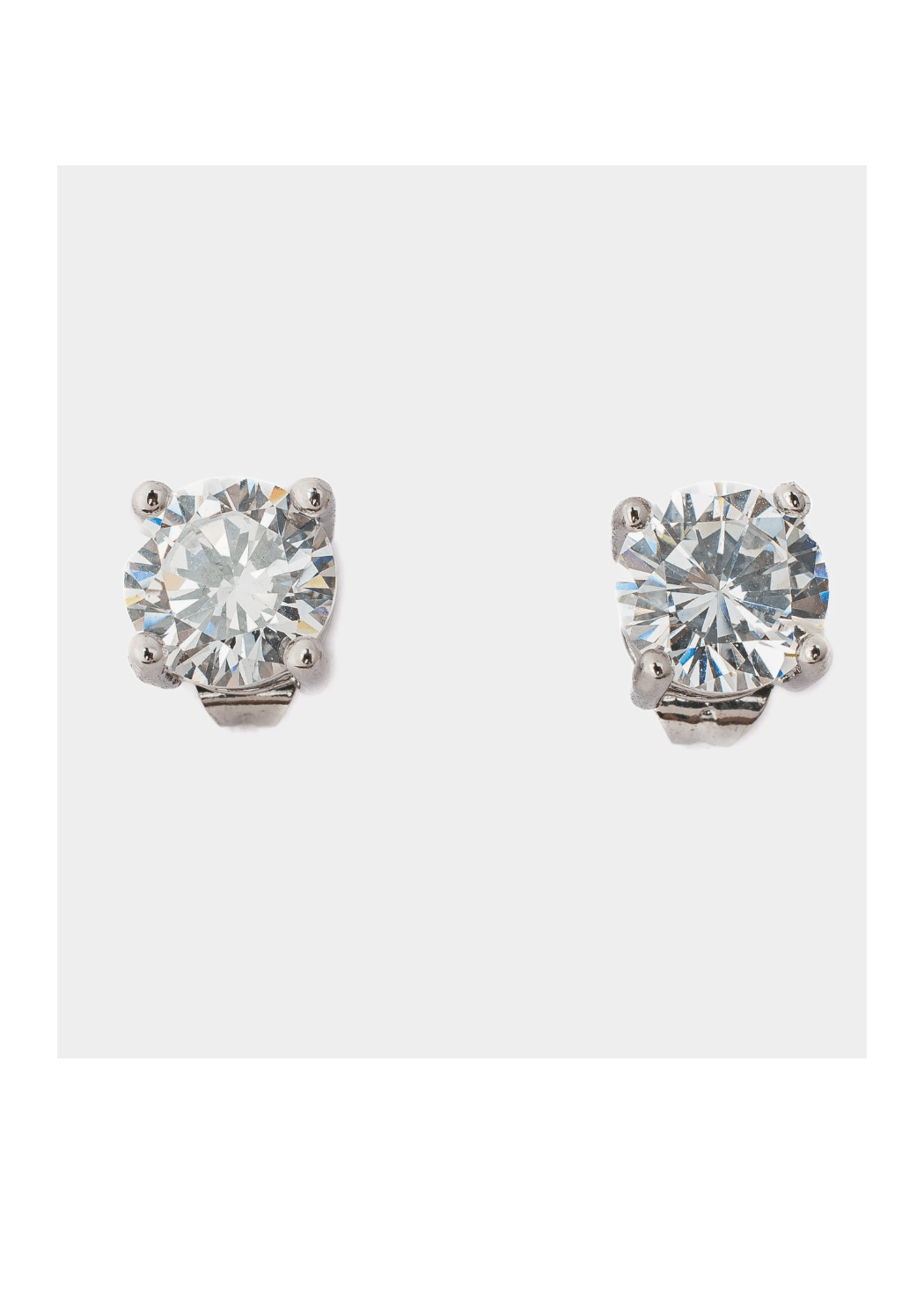 Vivinia by Vidhi Mehra Silver Plated White Zircon Stud EarringsFabilicious Fashion