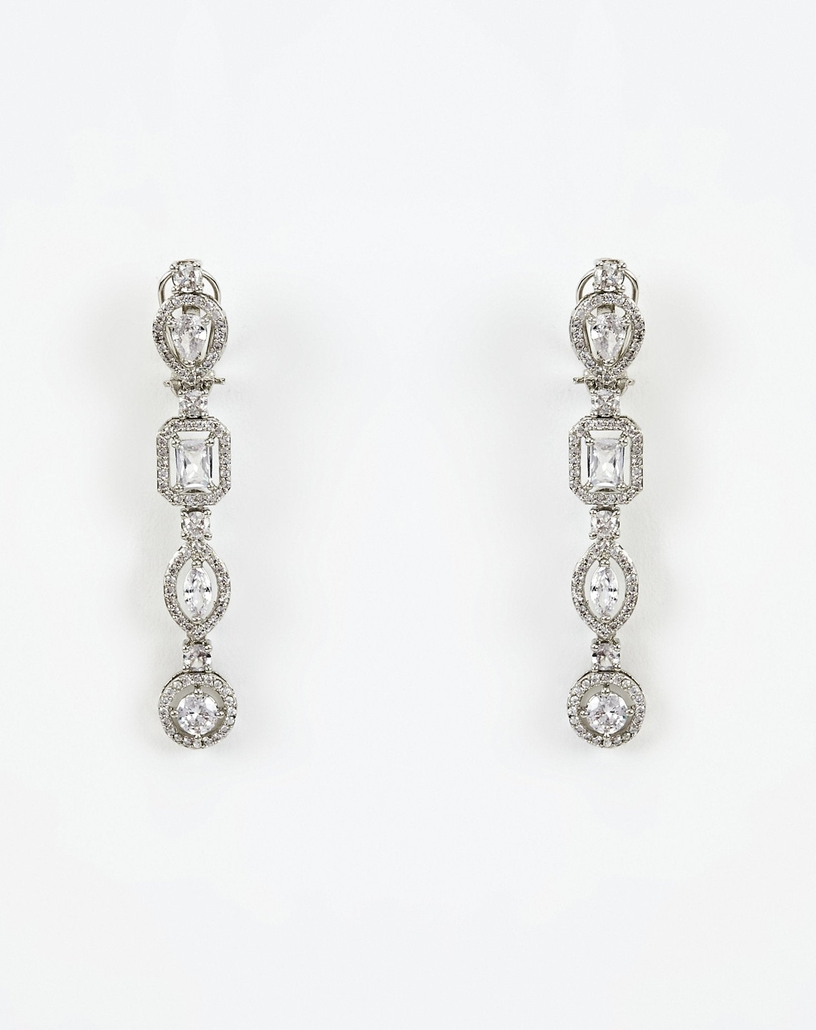 Vivinia by Vidhi Mehra Silver Plated Zircon Double Layered Long Necklace SetFabilicious Fashion