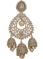 Vivinia by Vidhi Mehra Silver Plated Zircon Earrings With Pearl DropFabilicious Fashion